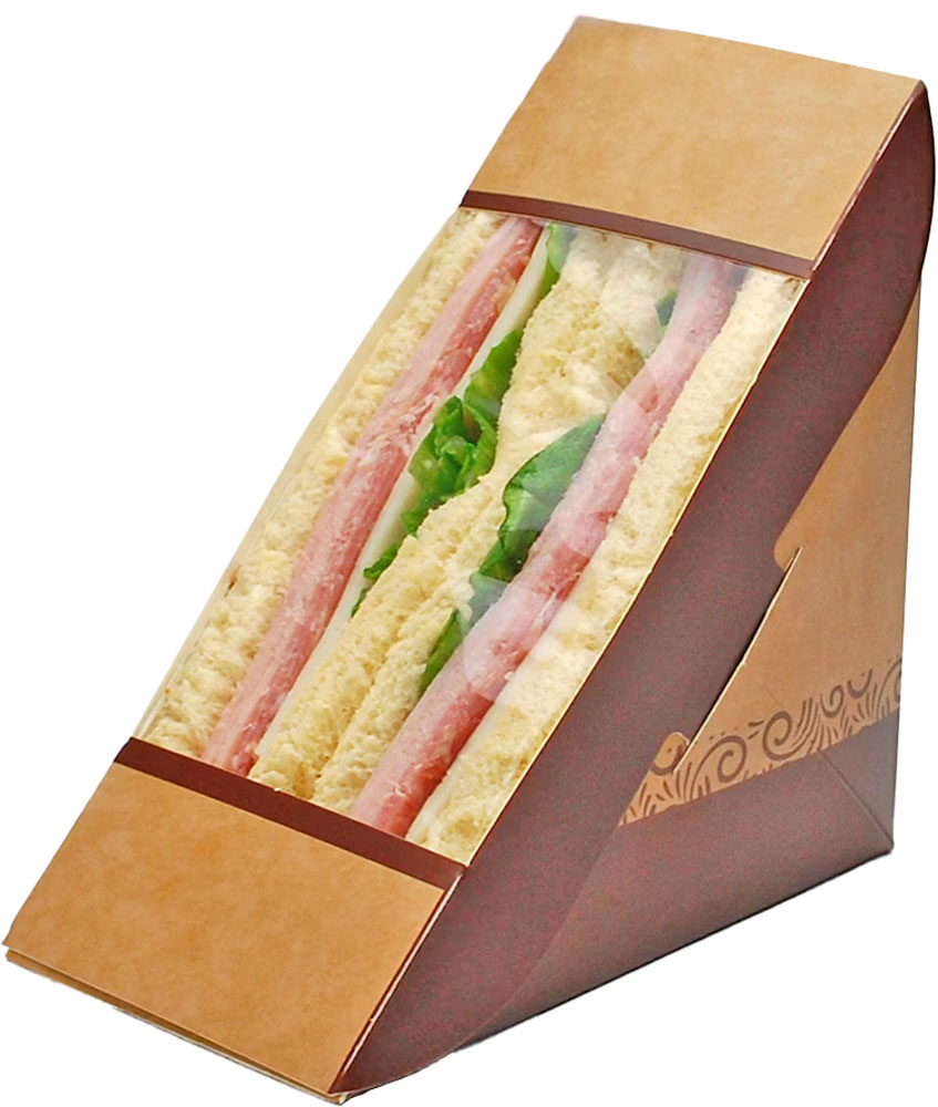 6.85 x 2.85 x 4.75 #ReadyFresh Compostale Kraft Sandwich Box with Window