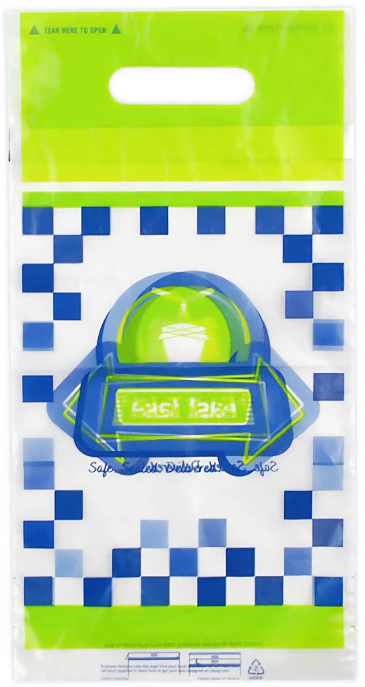 7 x 14 + 2.5 + 3.5 Fast Take Printed Tamper Evident 1 Beverage Carrier Bag 7 x 14 + 2.5 + 3.5 Fast Take Printed Tamper Evident 1 Beverage Carrier Bag