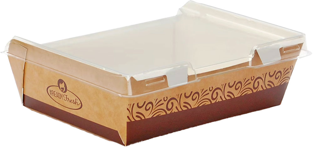 #ReadyFresh Medium Kraft Container with Hinged Lid
