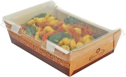 5" x 6.3" x 2.5" #ReadyFresh Medium Kraft Container with Hinged Lid
