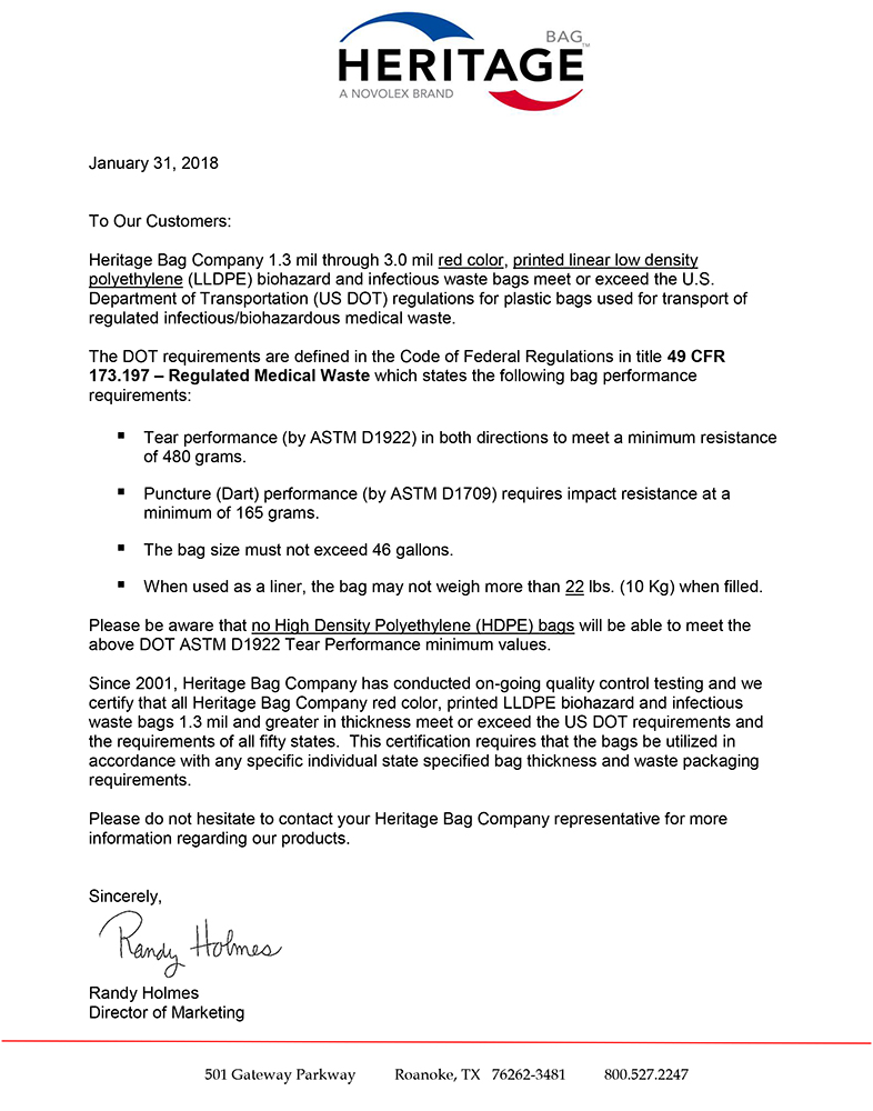 44 Gallon Red Medical Waste Trash Bags 3 Mil 75/CS