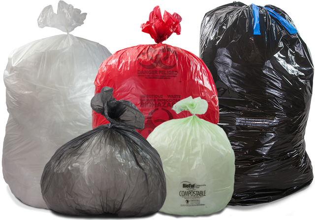 Recycling Bin Liners Bags 64 Gauge Clear Household Bin Storage Rubbish 100 Packs 