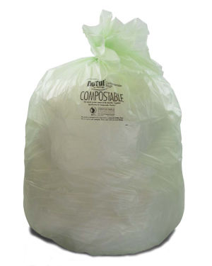Biotuf Compostable Can Liners, 23 to 30 gal, 1 mil, 28 x 45, Green, 125-carton