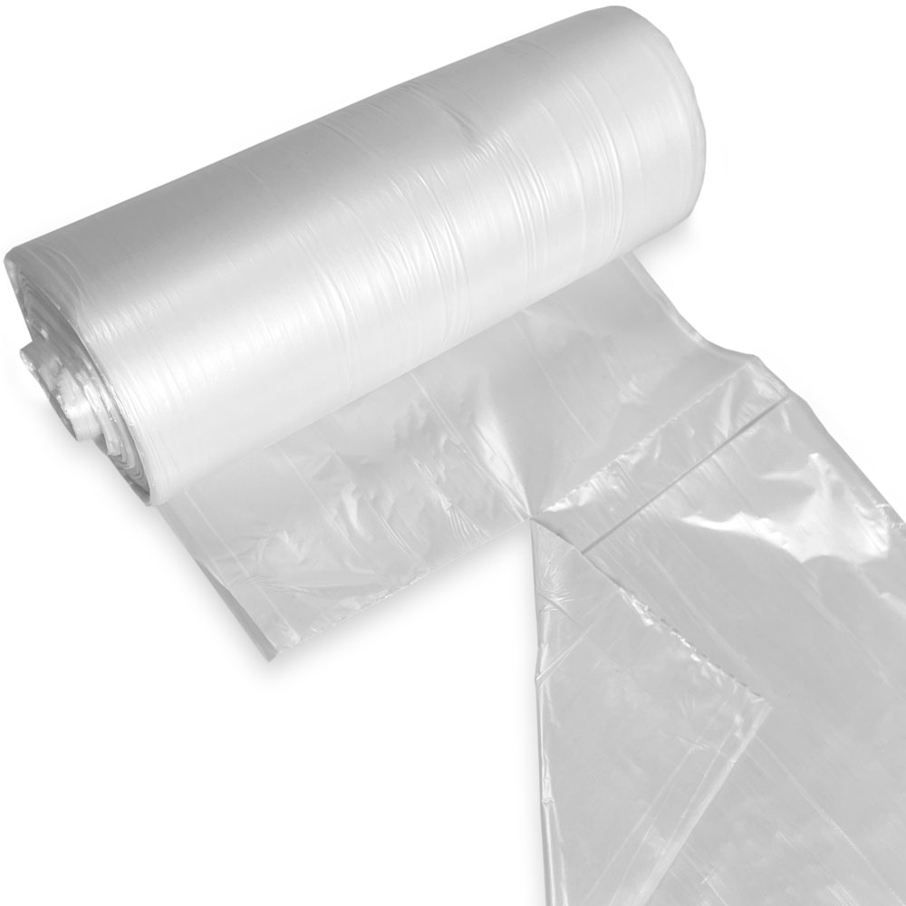 Close up of 12-16 Gallon High Density Can Liners - 6 Micron - 1000 per case Separated at Perforation