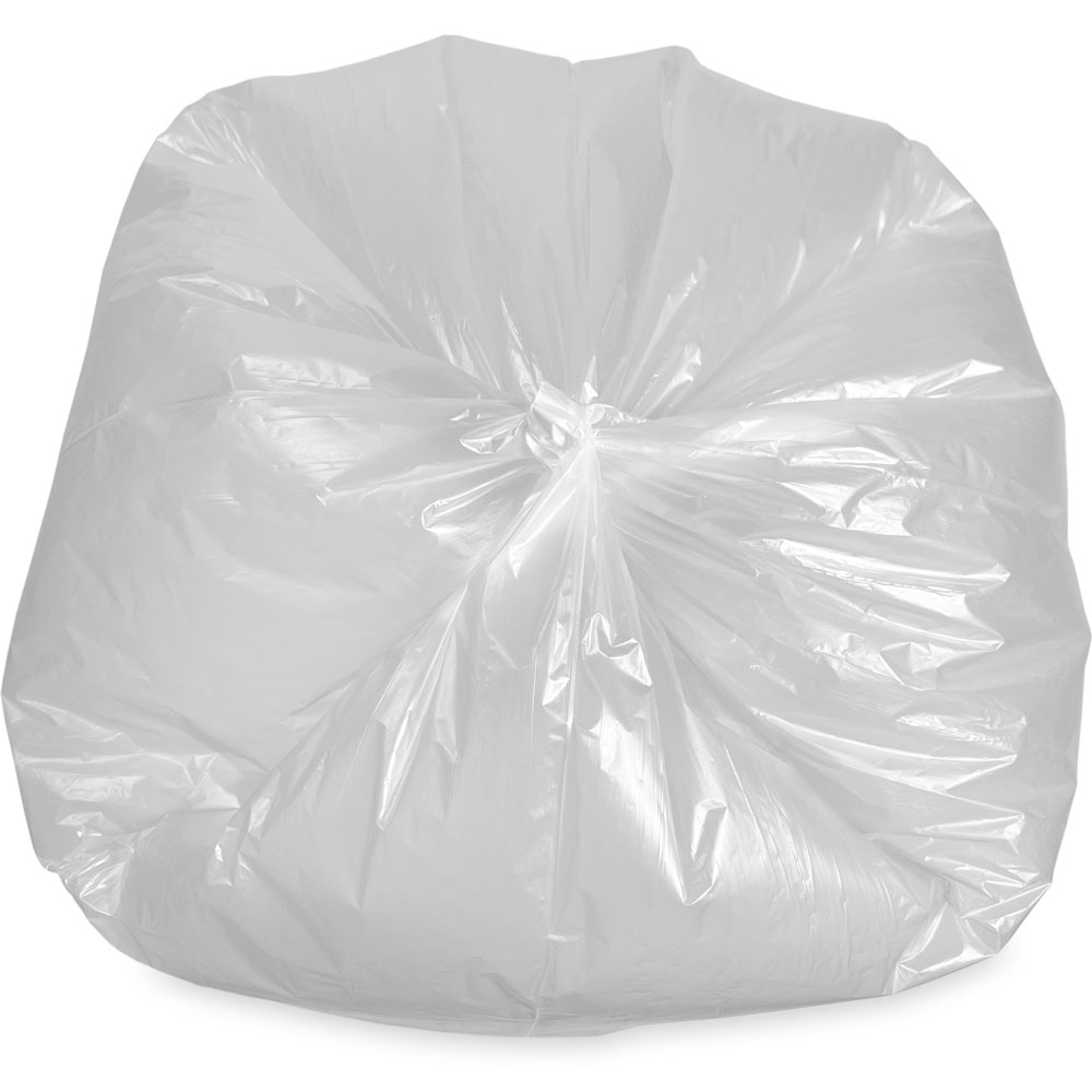 Close up of 12-16 Gallon High Density Can Liners - 6 Micron - 1000 per case Bottom Star Seal