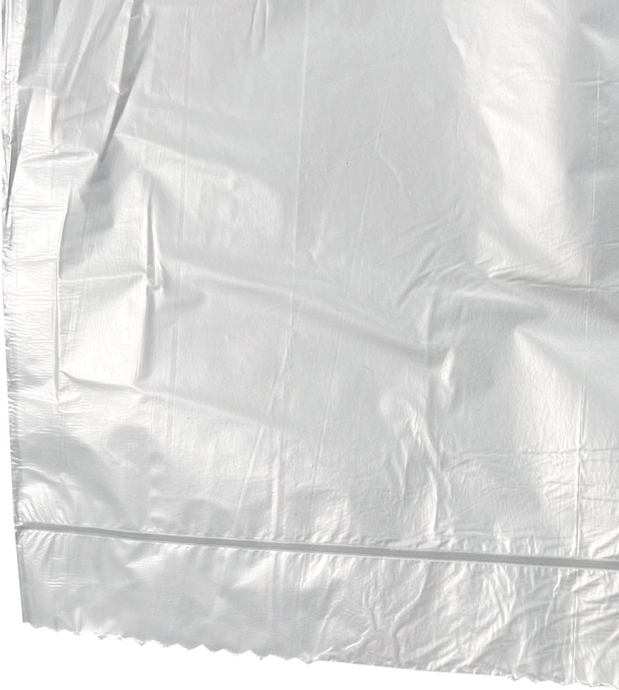 Bottom Seal and Perforation of 12-16 Gallon Natural High Density Garbage Can Liners 24 x 33