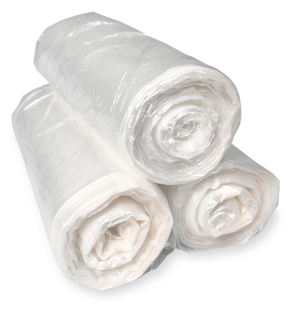 Coreless Roles of 12-16 Gallon Clear Regular Duty Garbage Bags 24 x 32