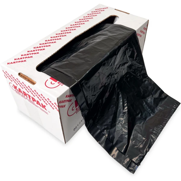20-30 Gallon Drawstring Trash Bags - 1.2 Mil - 50 per case Dispensed 20-30 Gallon Drawstring Trash Bags - 1.2 Mil - 50 per case Pulled out of Dispenser Case