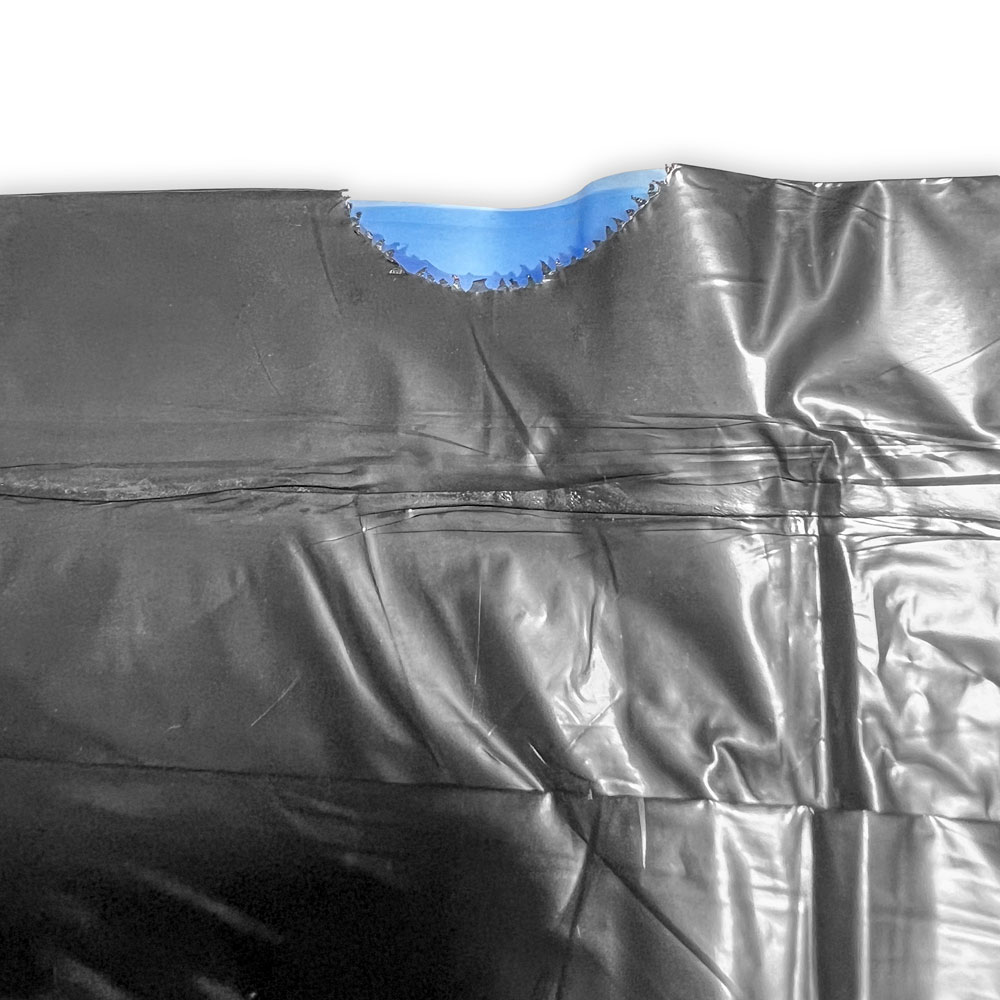 Close up of 20-30 Gallon Drawstring Trash Bags - 1.2 Mil - 50 per case Blue Draw Tape