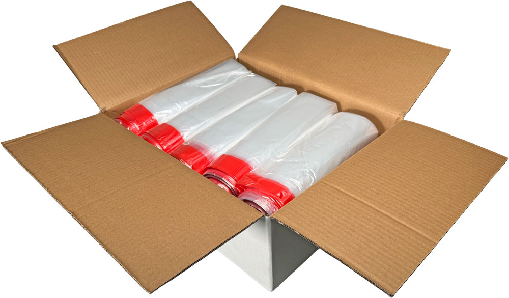 Case of Clear 23 Gallon Drawstring Trash Bags