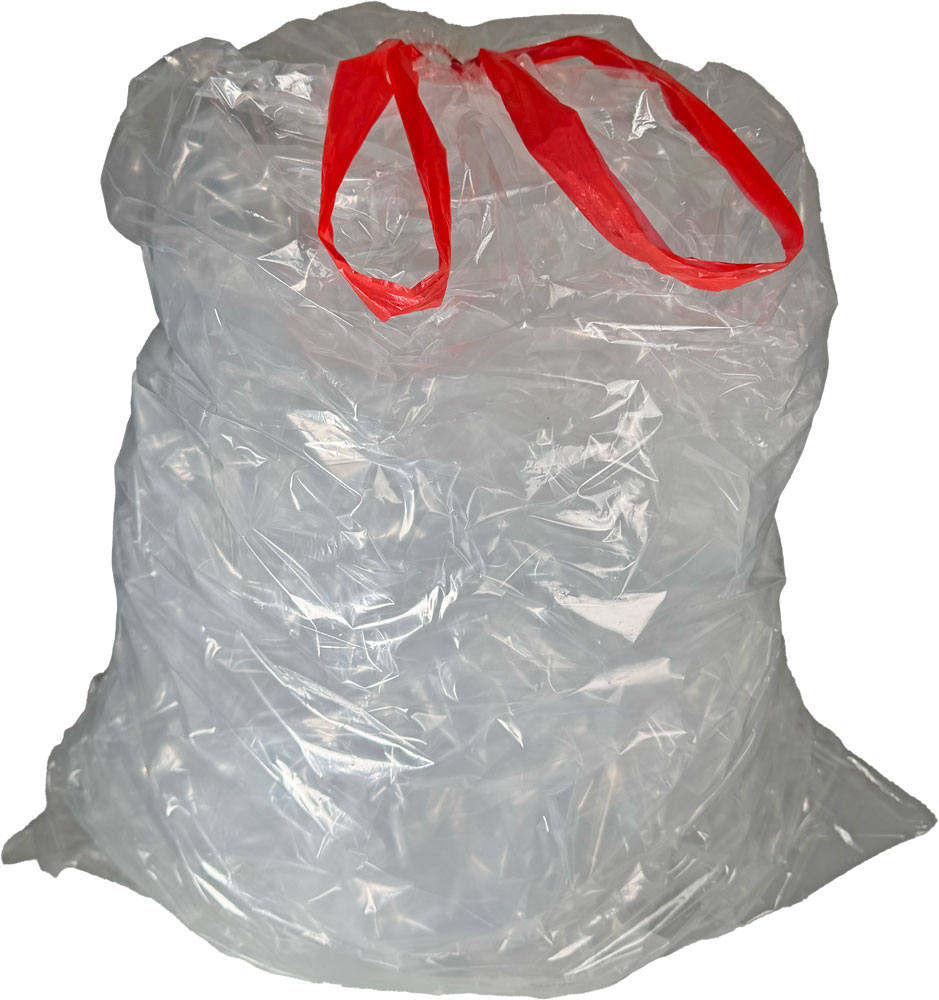 Clear 23 Gallon Drawstring Trash Bags