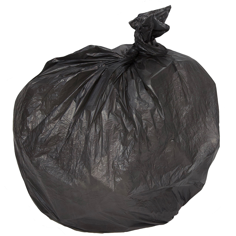33 Gallon Black Regular Duty Trash Bags - 0.65 Mil