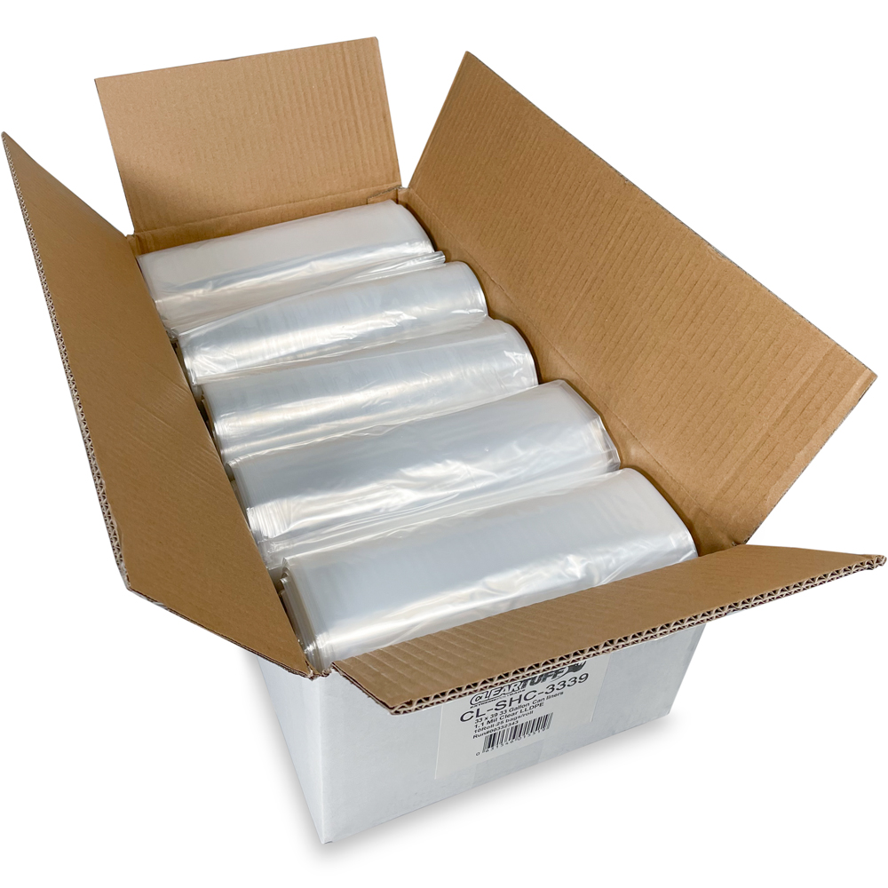 Case of 33 Gallon Clear Heavy Duty Garbage Bags 33 x 39