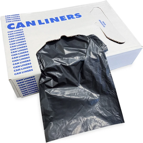 40-45 Gallon Black Repro Trash Bags - 2 Mil Horizontal Dispenser 40-45 Gallon Black Repro Trash Bags - 2 Mil Bag Dispensed from Long Side of Dispenser Box