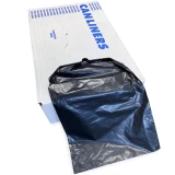 40-45 Gallon Black Repro Trash Bags - 2 Mil Bag Dispensed from Short Side of Dispenser Box
