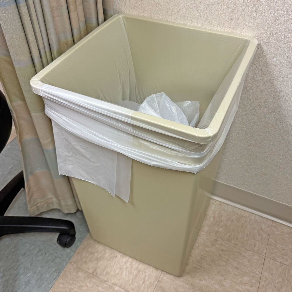 40-45 Gallon Natural High Density Garbage Can Liners 40 x 48 in Doctors Office
