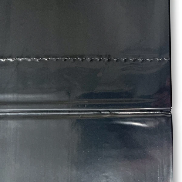 Perforation and Bottom Seal of 40-45 Gallon Black Repro Garbage Bags 40 x 46