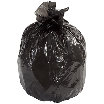 40-45 Gallon Black Repro Trash Bags - 2 Mil