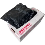 44 Gallon Black Drawstring Trash Bags - 1.2 Mil Pulled out of Dispenser Case