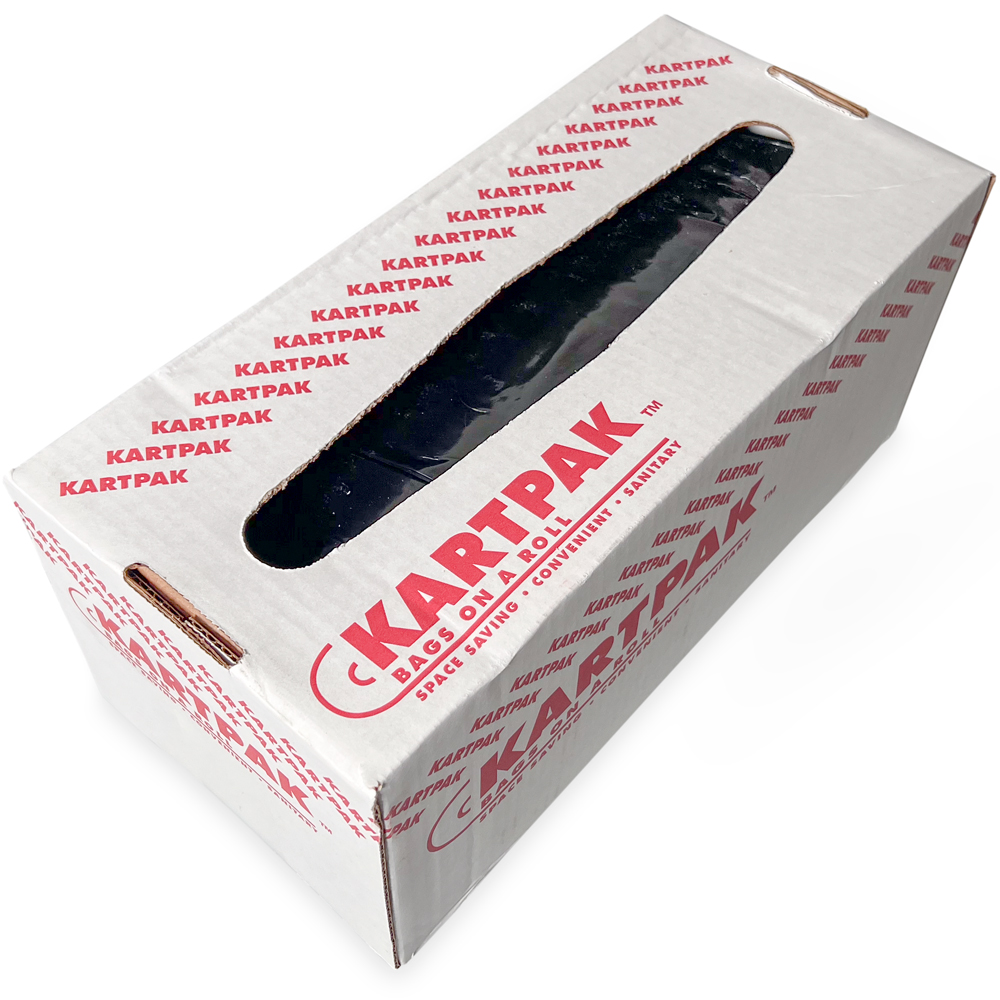 Dispenser Case of 44 Gallon Black Drawstring Trash Bags - 1.2 Mil Opened