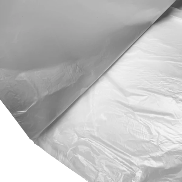 Side Gusset of 55 Gallon High Density Can Liners - 17 Micron - 200/case Side Gusset of 55 Gallon Natural High Density Garbage Can Liners 36" x 60"