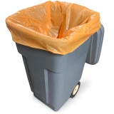 56 Orange Gallon Heavy Duty Trash Bags 2 Mil Inside of Trash Can