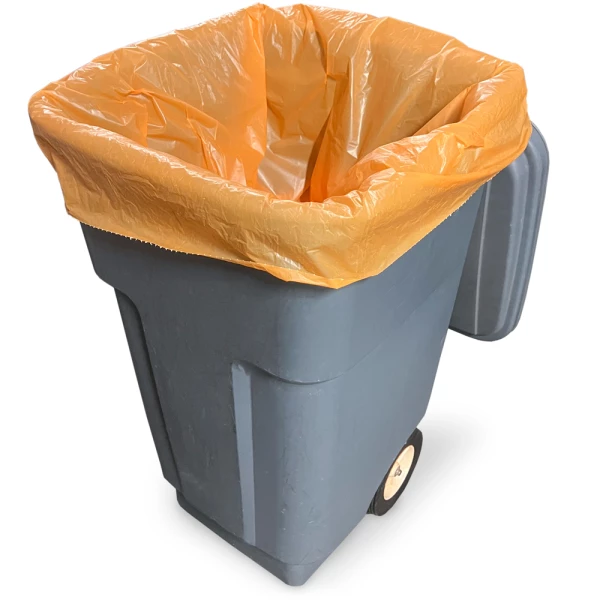 Buy Orange LLDPE Trash Can Liners 43 x 47 56 Gallon