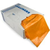 56 Orange Gallon Heavy Duty Trash Bags 2 Mil Dispensed from Opening on Short Side of Box