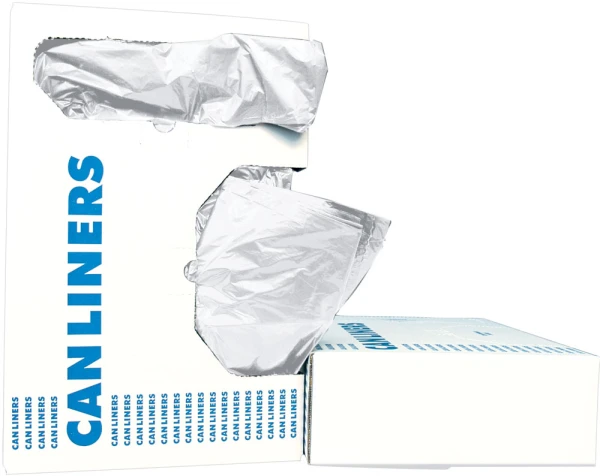 60 Gallon 1.1 Mil Heavy Duty White Trash Bags