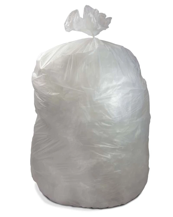55 Gallon Clear Trash Bags, 1.5 Mil, 38x58