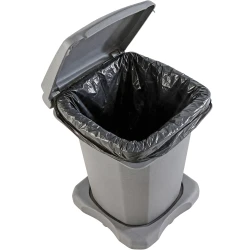 60 Gallon Black Post Consumer Recycled Trash Liners - 46" x 50" 1.5 Mil