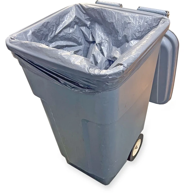 60 Gallon Gray Heavy Duty Trash Bags - 1.1 Mil - Interplas
