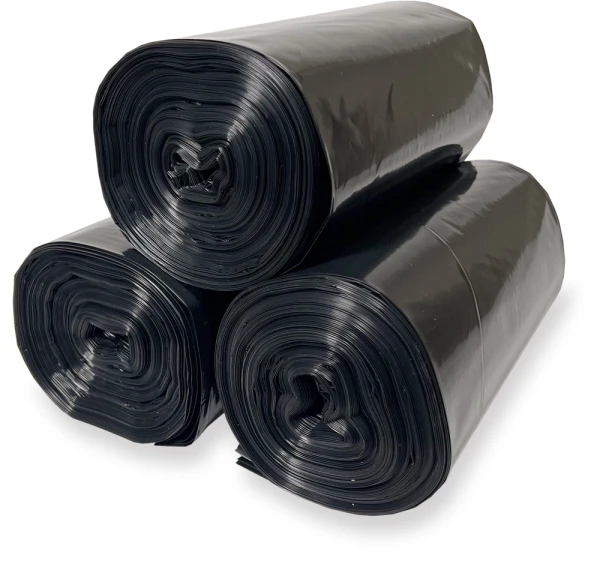 60 Gallon Repro Trash Bags - 2 Mil - 100/case In Rolls 60 Gallon Black Repro Garbage Bags 38 x 58 Perforation