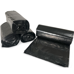 Rolls of 7 Gallon Regular Duty Trash Bags - 0.35 Mil - 1000/case with One Partially unrolled