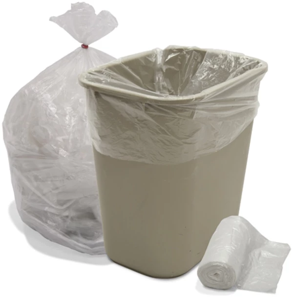 7-10 Gallon Clear Trash Bags 24x24 8 Micron 1000 Bags-2222