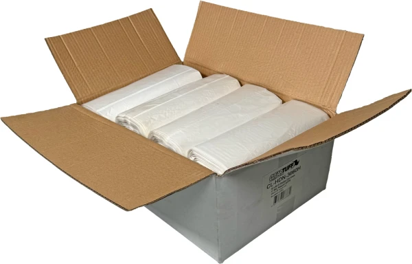 Case of 55 Gallon High Density Can Liners - 17 Micron - 200/case Case of 55 Gallon Natural High Density Garbage Can Liners 36" x 60"