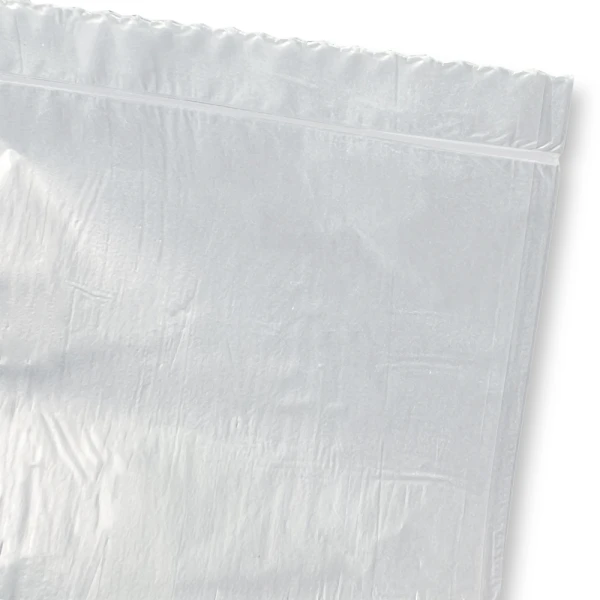 20-30 Gallon High Density Can Liners - 10 Micron Bottom Seal and Perforation Bottom Seal and Perforation of 20-30 Gallon Natural High Density Garbage Can Liners 30 x 37