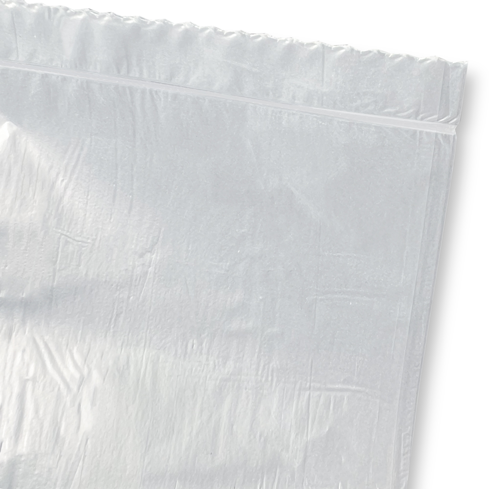 Bottom Seal and Perforation of 20-30 Gallon Natural High Density Garbage Can Liners 30 x 37