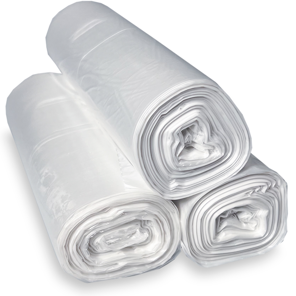 Coreless Roles of 20-30 Gallon Natural High Density Garbage Can Liners 30 x 37