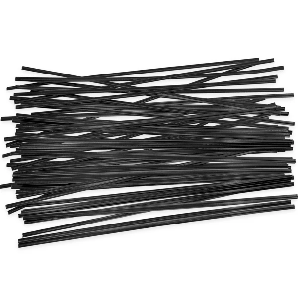 10 Inch Black Paper Twist Ties Group of 10 Inch Black Paper Twist Ties Scattered Out