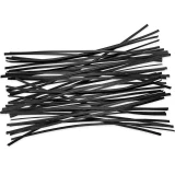 Group of 10 Inch Black Plastic Twist Ties Scattered Out
