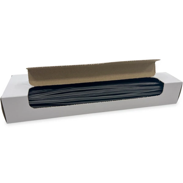 10 Inch Black Plastic Twist Ties Open Case Opened Case of 10 Inch Black Plastic Twist Ties
