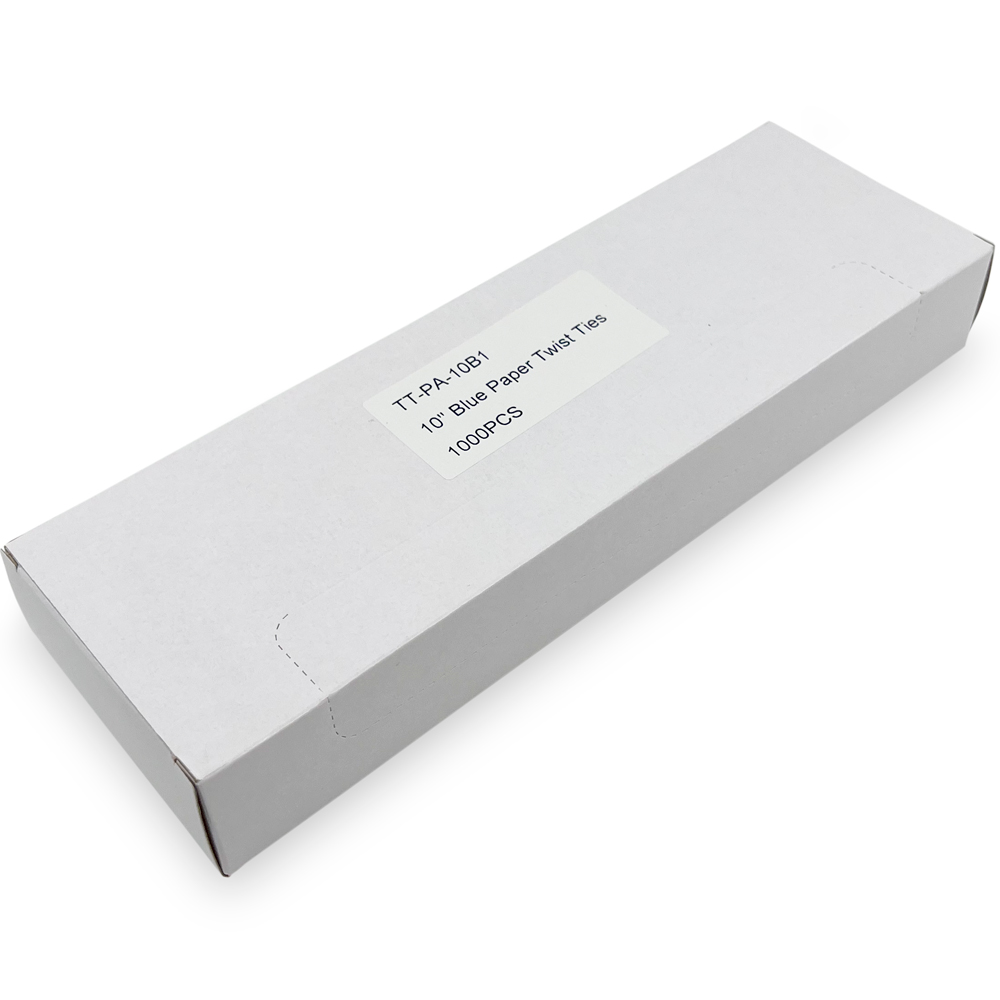 Case of 10 Inch Blue Paper Twist Ties