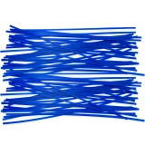 Group of 10 Inch Blue Plastic Twist Ties Scattered Out