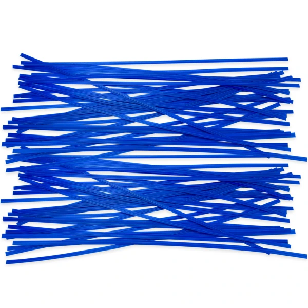 10 Inch Blue Plastic Twist Ties Group of 10 Inch Blue Plastic Twist Ties Scattered Out