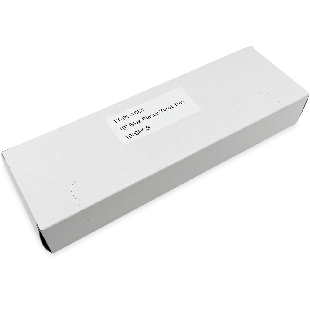 Case of 10 Inch Blue Plastic Twist Ties