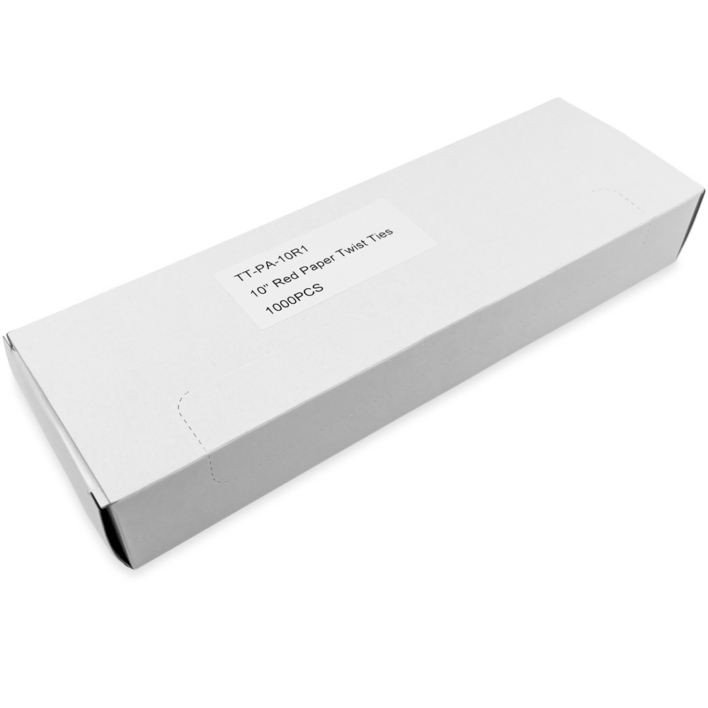 Case of 10 Inch Red Paper Twist Ties