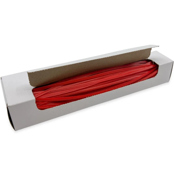 10 Inch Red Plastic Twist Ties - 1000/Pack Open Case Opened Case of 10 Inch Red Plastic Twist Ties - 1000/Pack