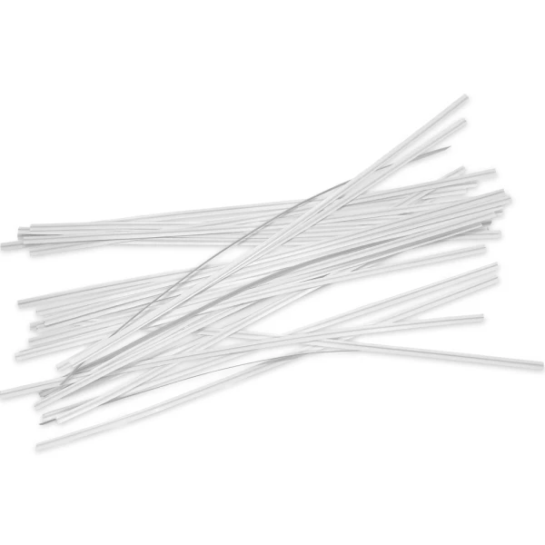 10 Inch White Paper Twist Ties Group of 10 Inch White Paper Twist Ties Scattered Out