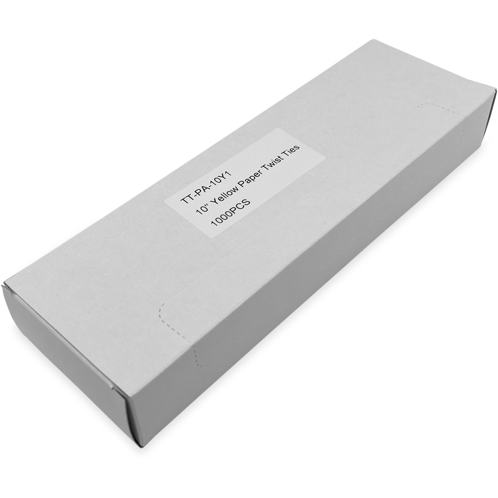 Case of 10 Inch Yellow Paper Twist Ties